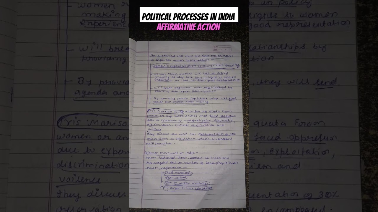 affirmative action notes #politicalprocessinindia #bapoliticalhonours #semester5