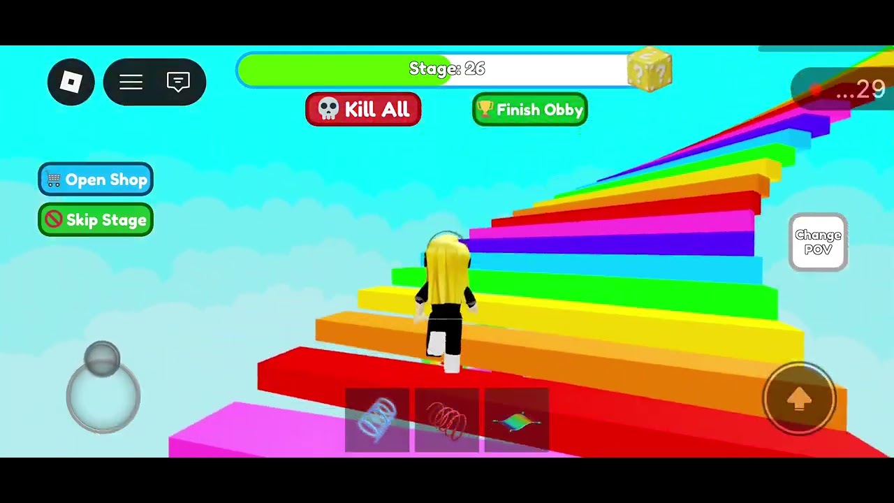 Roblox obby -I don't really talk when i record videos. (First person but I switched to third person)