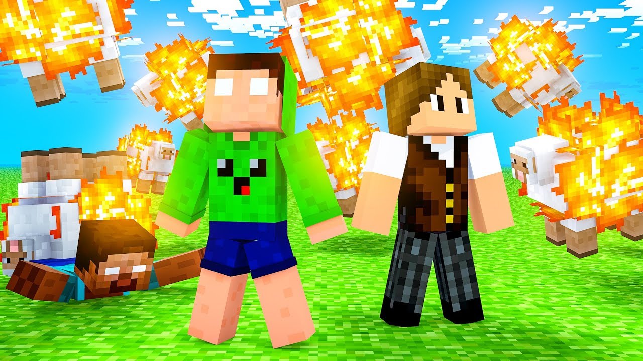MINECRAFT, MAS OVELHAS EXPLOSIVAS CAEM DO C&Eacute;U ! ( ft JAZZGHOST )