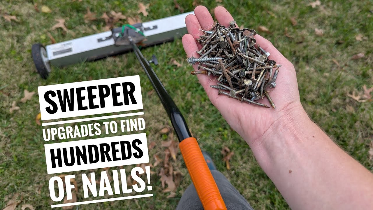 ULTIMATE Harbor Freight Magnetic Sweeper Mods for Picking Up Roofing Nails in Grass and Driveways!