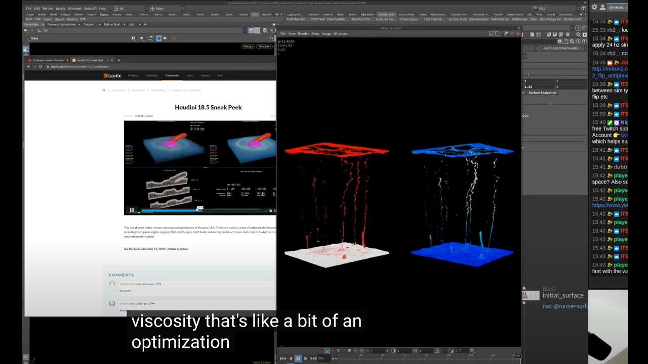 Flip Anti Gravity Droplets Part 1 #Houdini [Stream 2020 10 04]