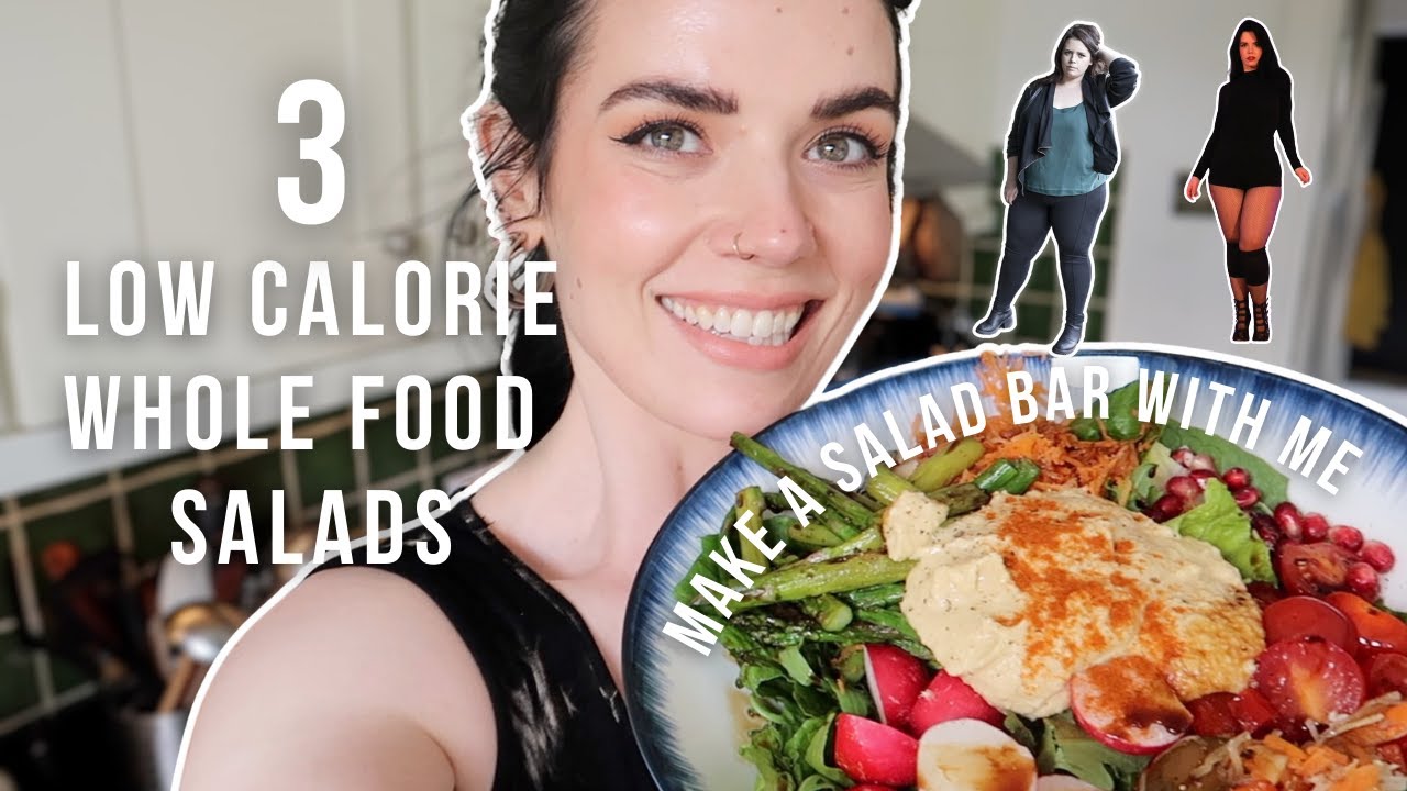 Make A Salad Bar with me | 3 Low Cal Whole Food Salads - Cooking with Carla