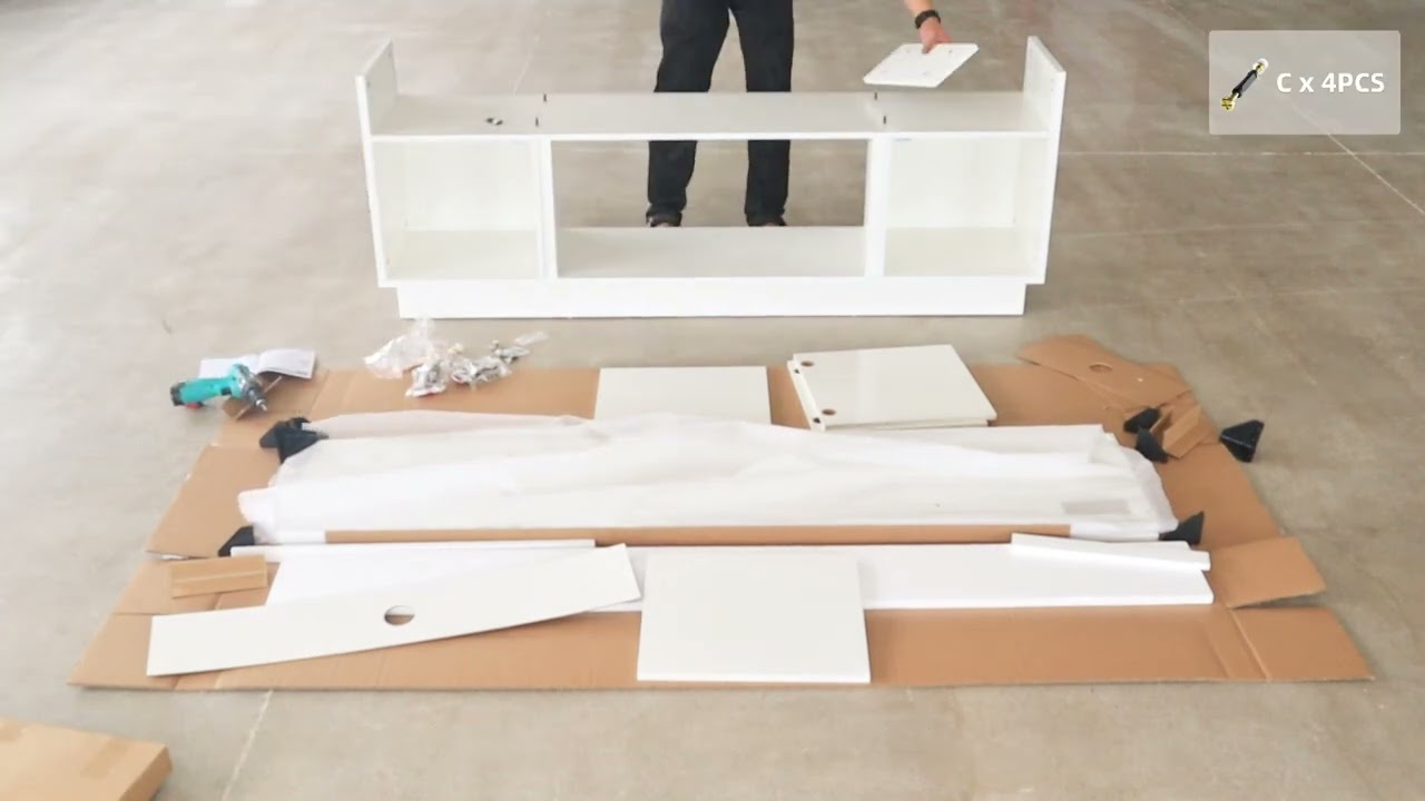 BREEZEHEAT 70-inch White Fireplace TV Cabinet Installation Video