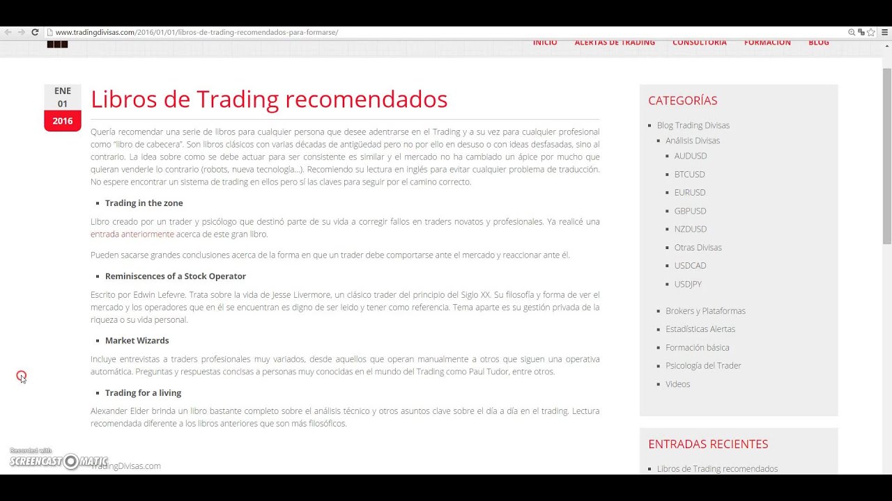 Libros recomendados para Traders de Forex y Bolsa