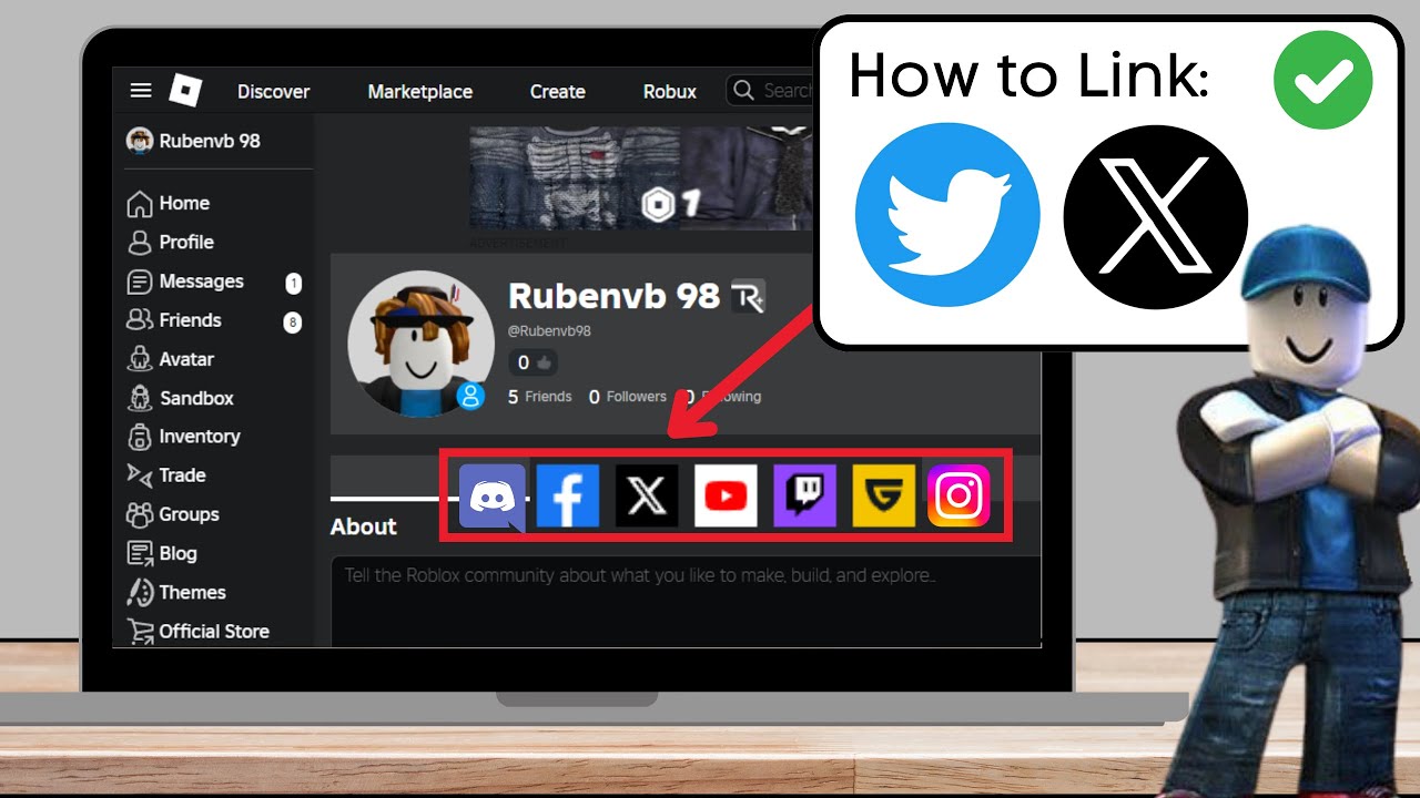 How To Link Twitter With Roblox Profile - Link X