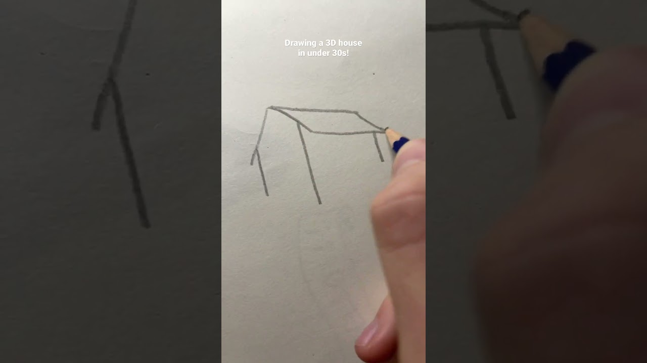 Super Simple 3D House Drawing in under 30s!!