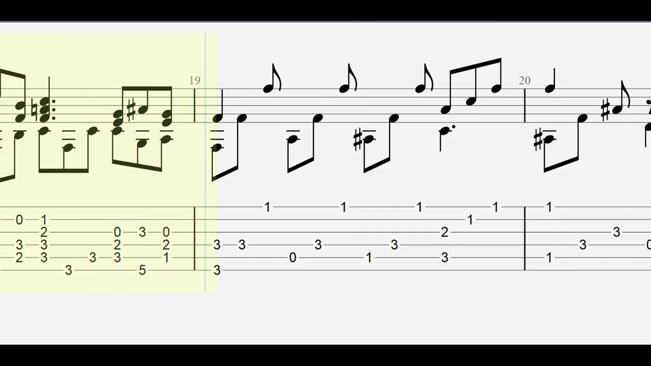 Wolfgang Amadeus Mozart: Lacrymosa from Requiem full tablature/sheet music solo fingerstyle guitar