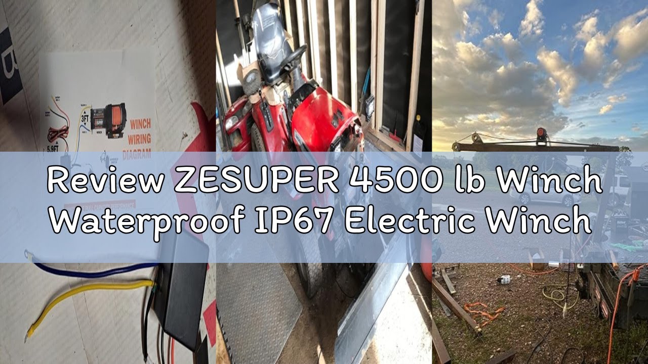 Review ZESUPER 4500 lb Winch Waterproof IP67 Electric Winch with Wireless Remote Synthetic Winch Rop