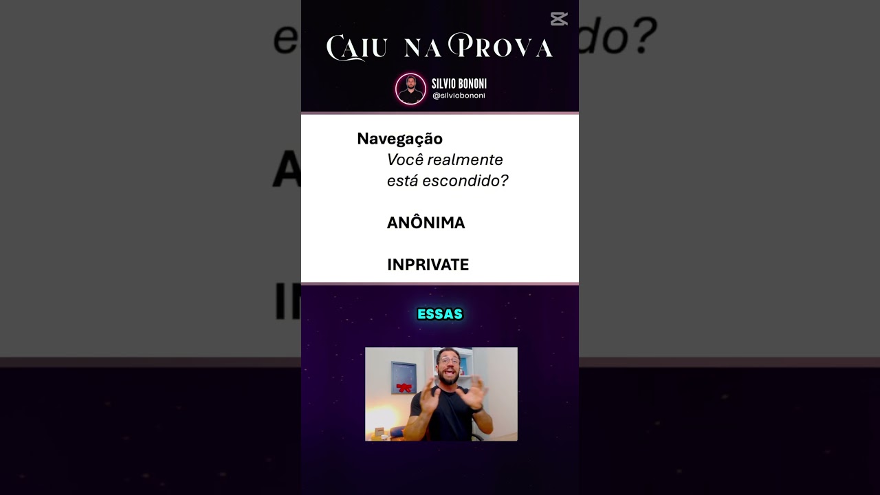 Ser&aacute; que realmente voc&ecirc; est&aacute; navegando escondido?👀 #concursopublico #informaticabasica #fgv #trtrj