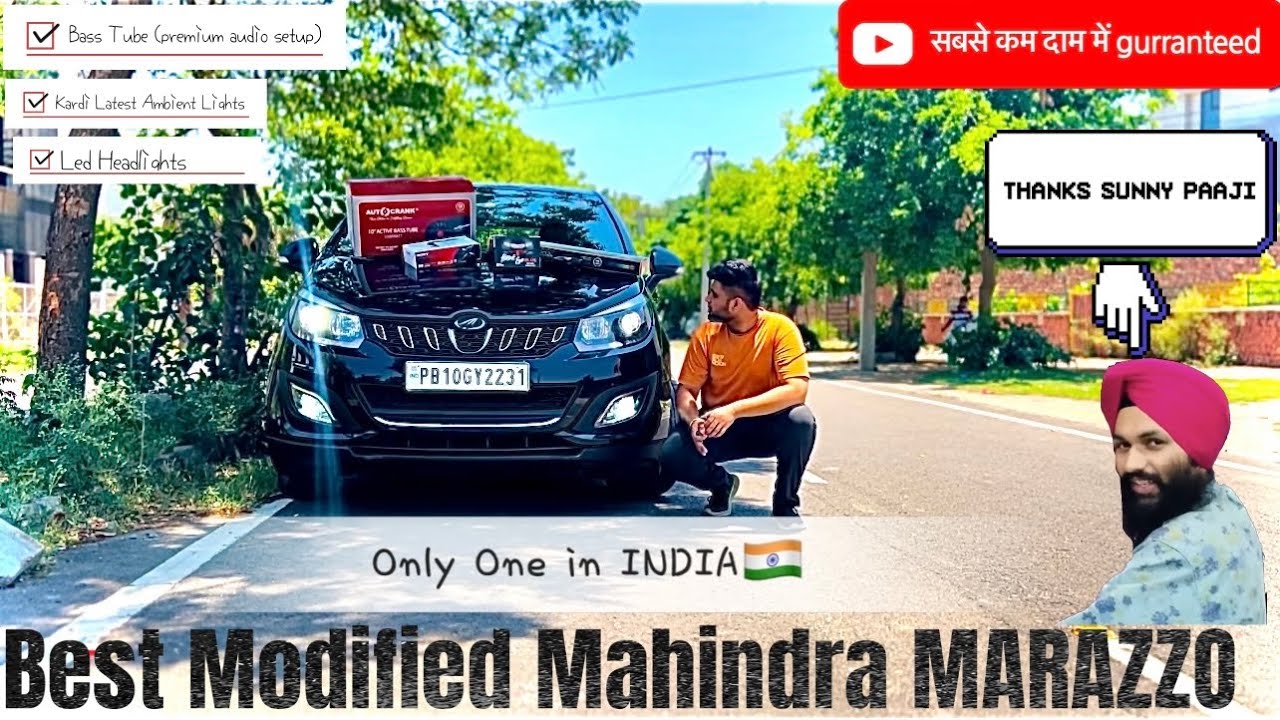 Mahindra MARAZZO Modification | Cardi K4 plus Ambient Light | Active 10” bass tube | myTVS Led setup