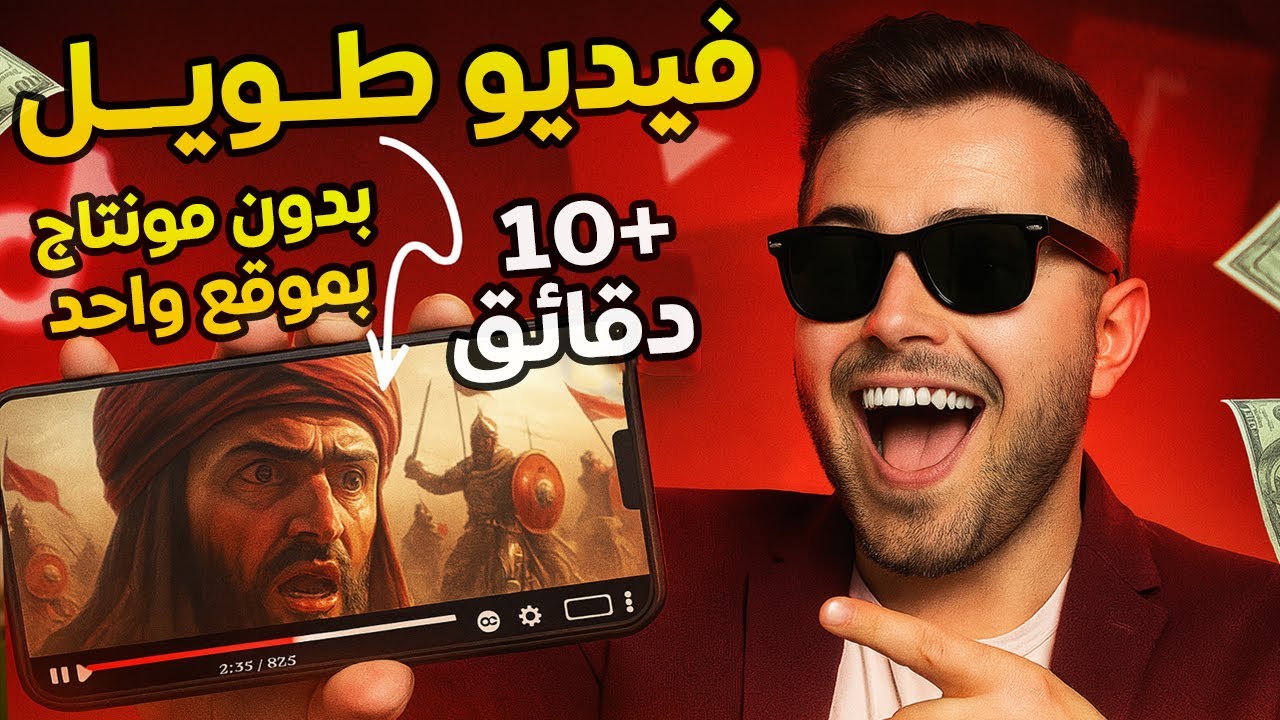 عمل فيديوهات بالذكاء الاصطناعي مجانا 🔥 عمل فيديو 10 دقائق بضغطة زر بدون مونتاج أو خبرة!
