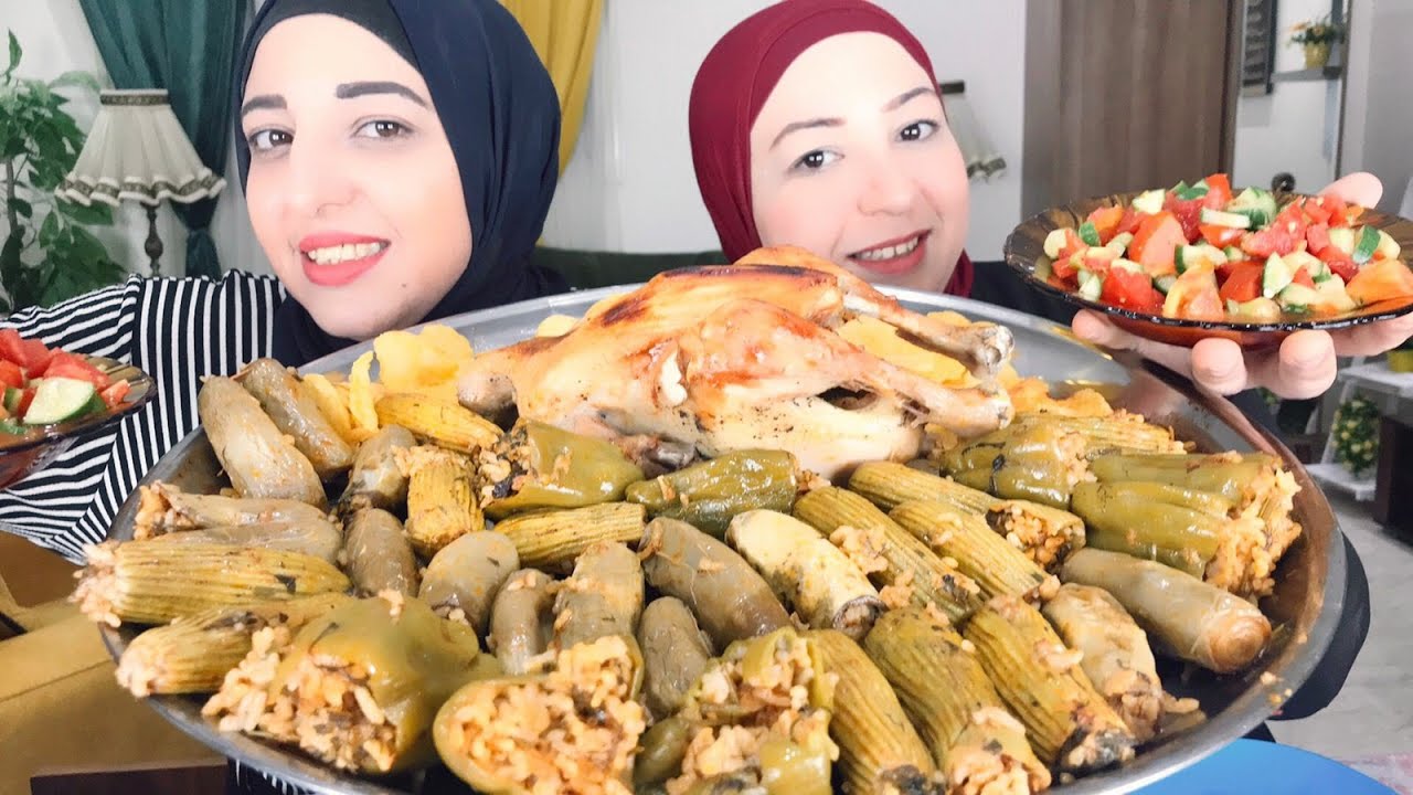 تحدى المحشى🥗 والدجاج🐓 والعقاب 🤪