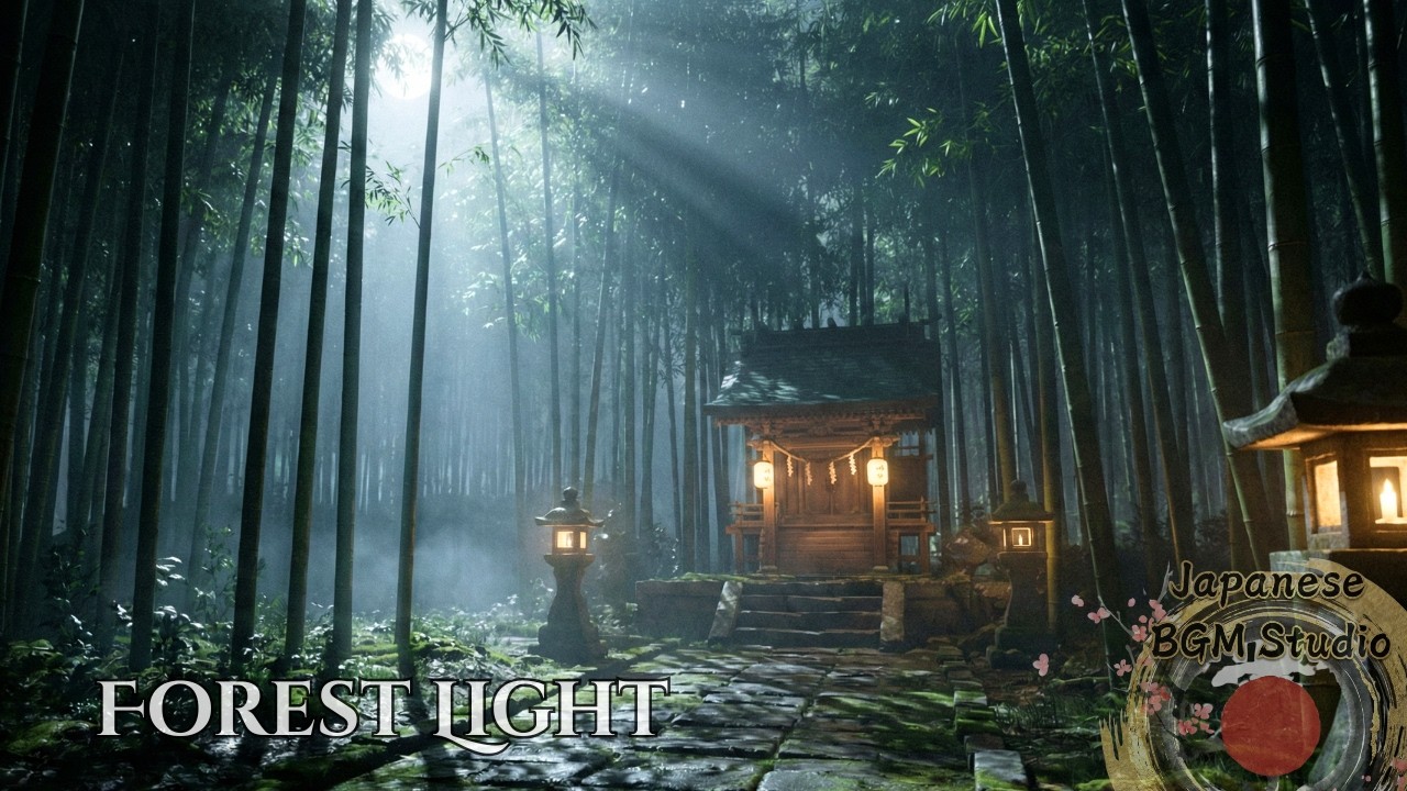 Serene Japanese Music 🌿Summer Bamboo Shrine Night for Deep Relaxation & Study