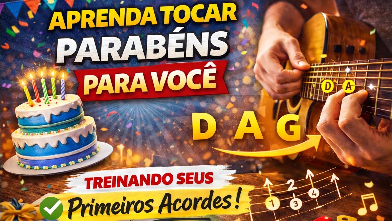 Aula 07 Violão do Zero: Aprenda tocar Parabéns Pra Você 