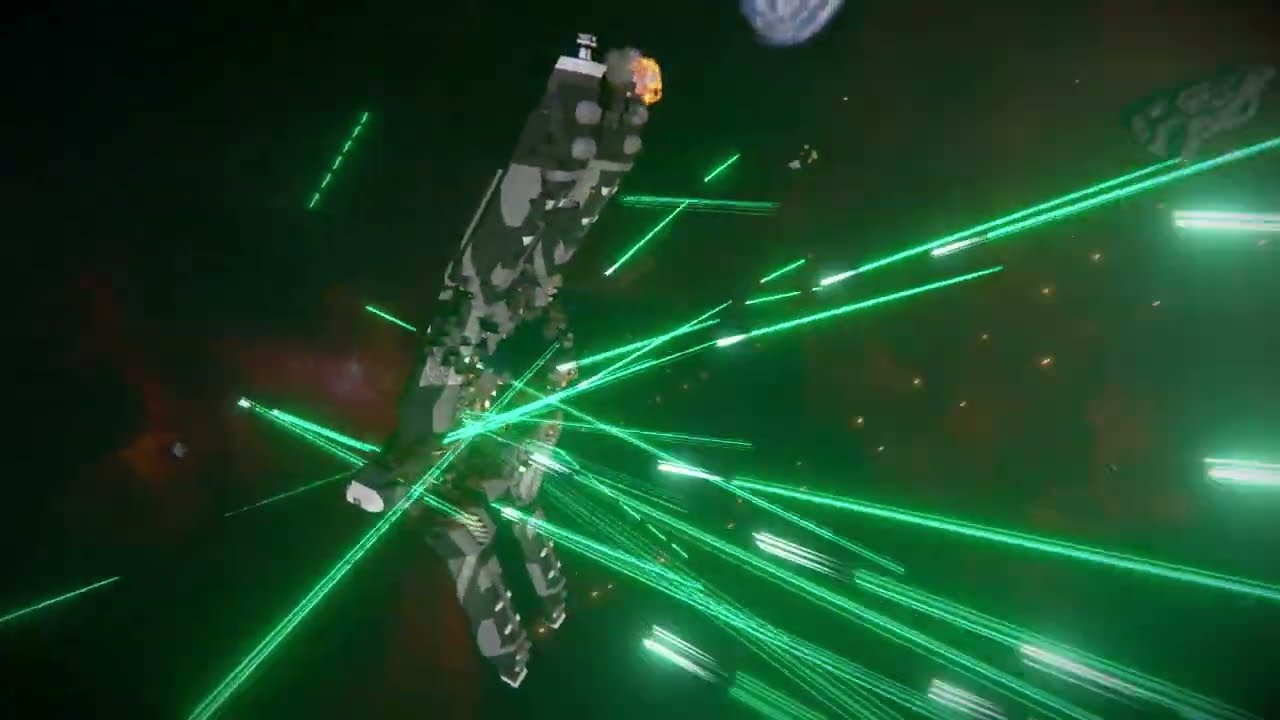 Space Engineers: Chain built sub-unit drones (with lots of plasma guns)