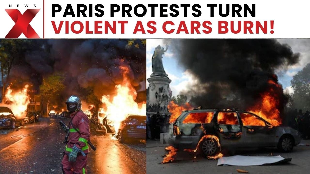 France Protests Escalate: Burning Cars, Shattered Glass And Clashes With Police In Paris