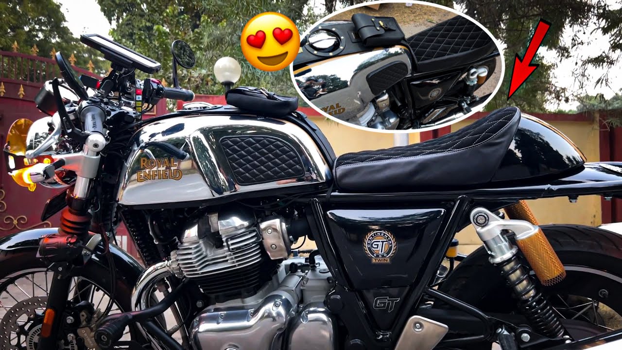 First Time Ever Fully Modified RE Continental GT-650 😱 || Installing Leather Seat Cover & Tank Belt