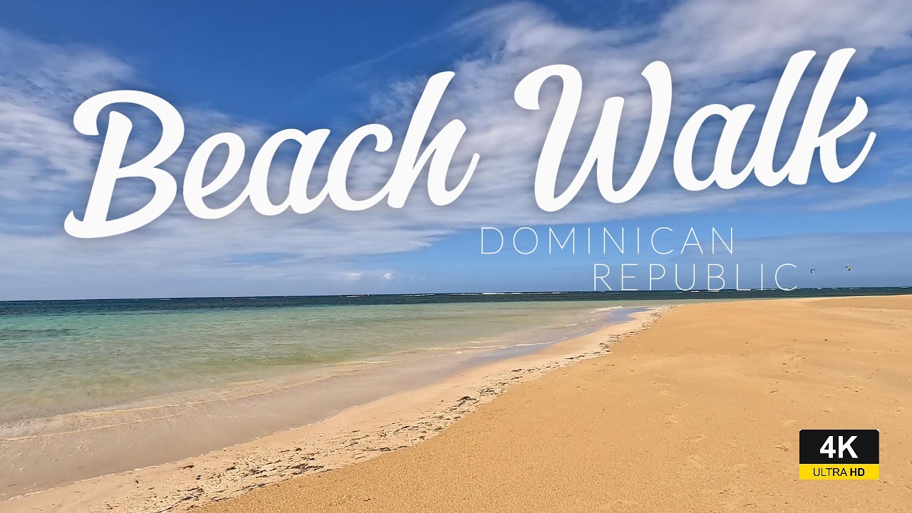 El Portillo Beach Walk 🇩🇴 | 4K Walking Tour Las Terrenas | Kitesurfers & Ocean Sounds |No Commentary