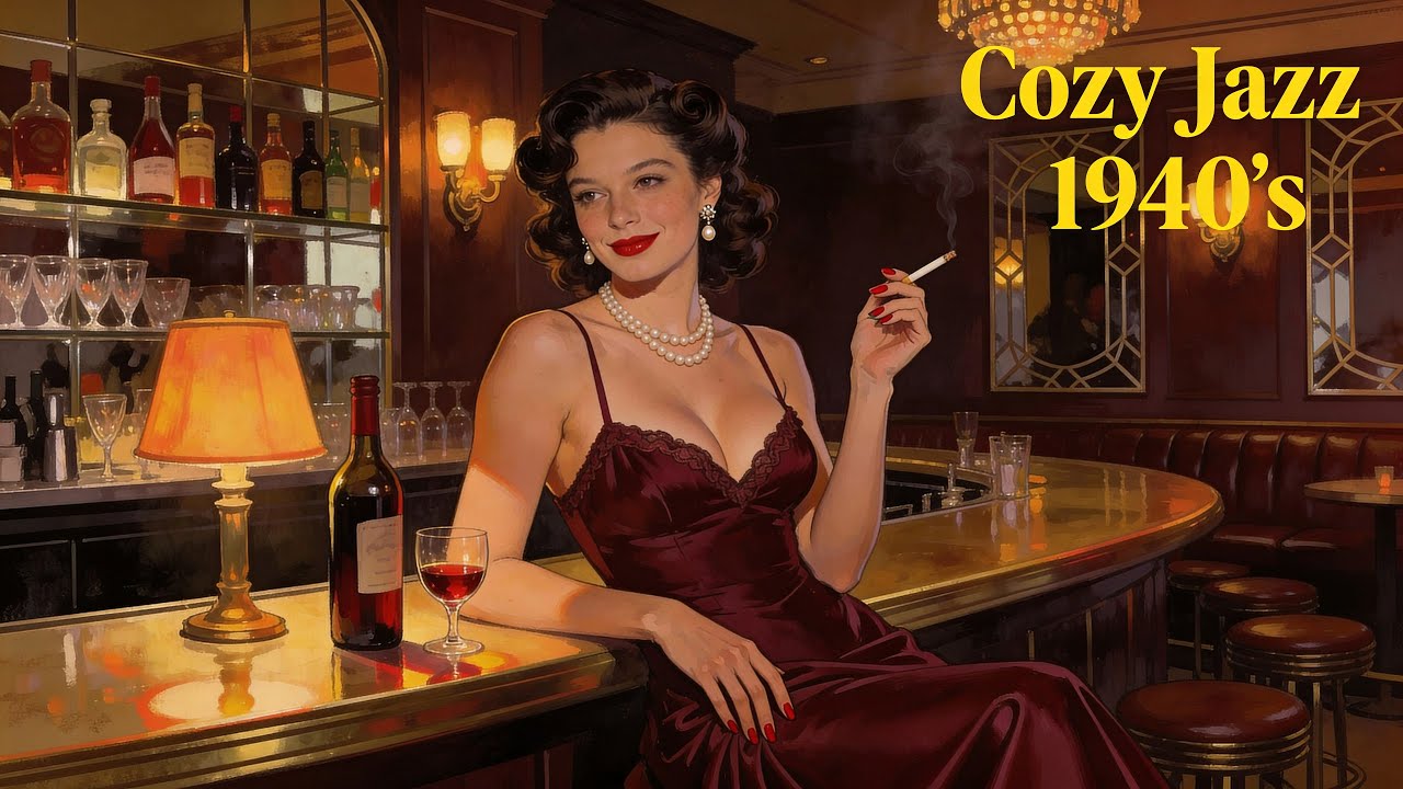 1940s Cozy Smoky Jazz Lounge 🎷 First Glance Destiny & Eternal Love Cycles | 3+ Hours Deep Sleep