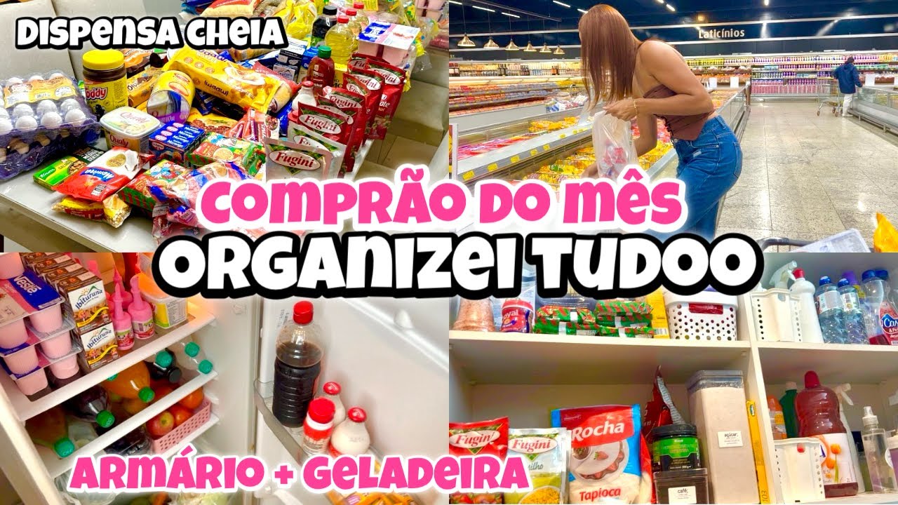COMPRAS DO MÊS + ORGANIZAÇÃO | REPONDO OS POTES | DISPENSA CHEIA 😍 | ORGANIZANDO A COMOPRA DO MÊS