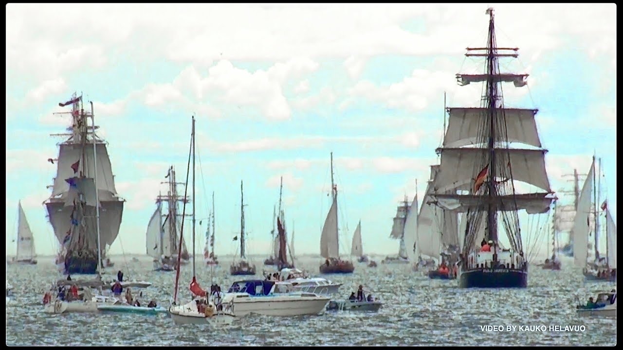 LARGE SAILING SHIPS AT SEA, 4K • ISOT PURJELAIVAT MERELLÄ