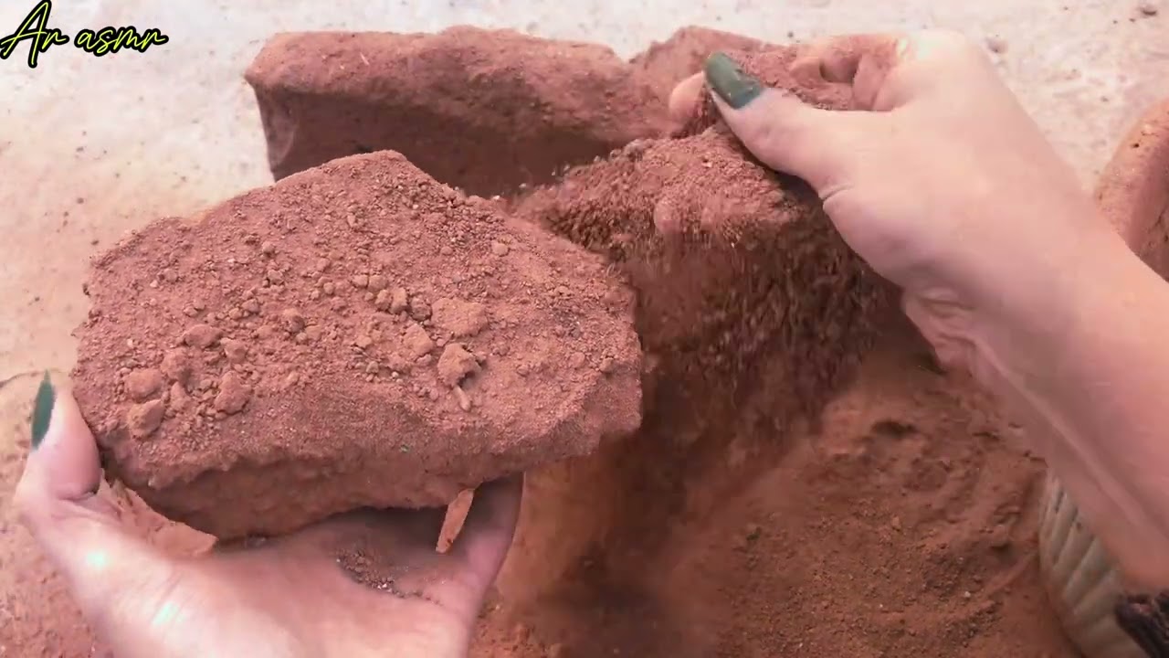 Red dirt with black nails wao super satisfying crumbling video 🔥