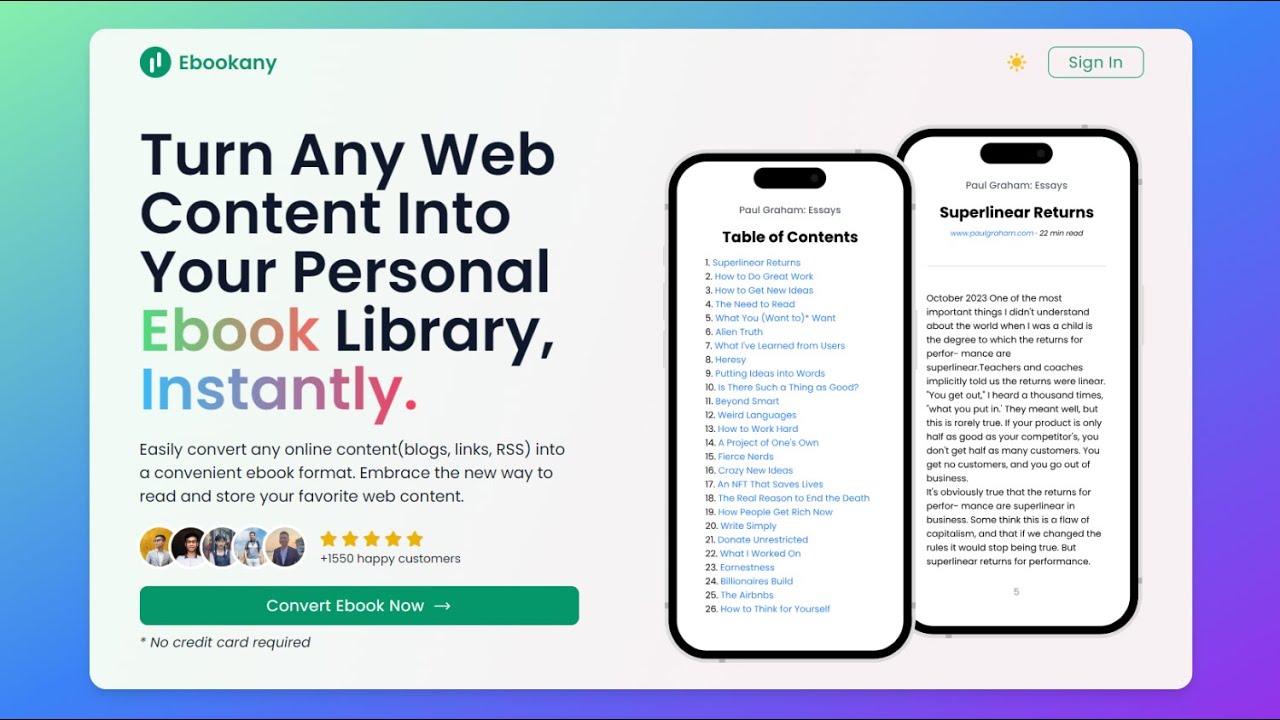 How to Convert a URL, Website, RSS Feed, or Blog into an eBook (ePub) with Ebookany.com