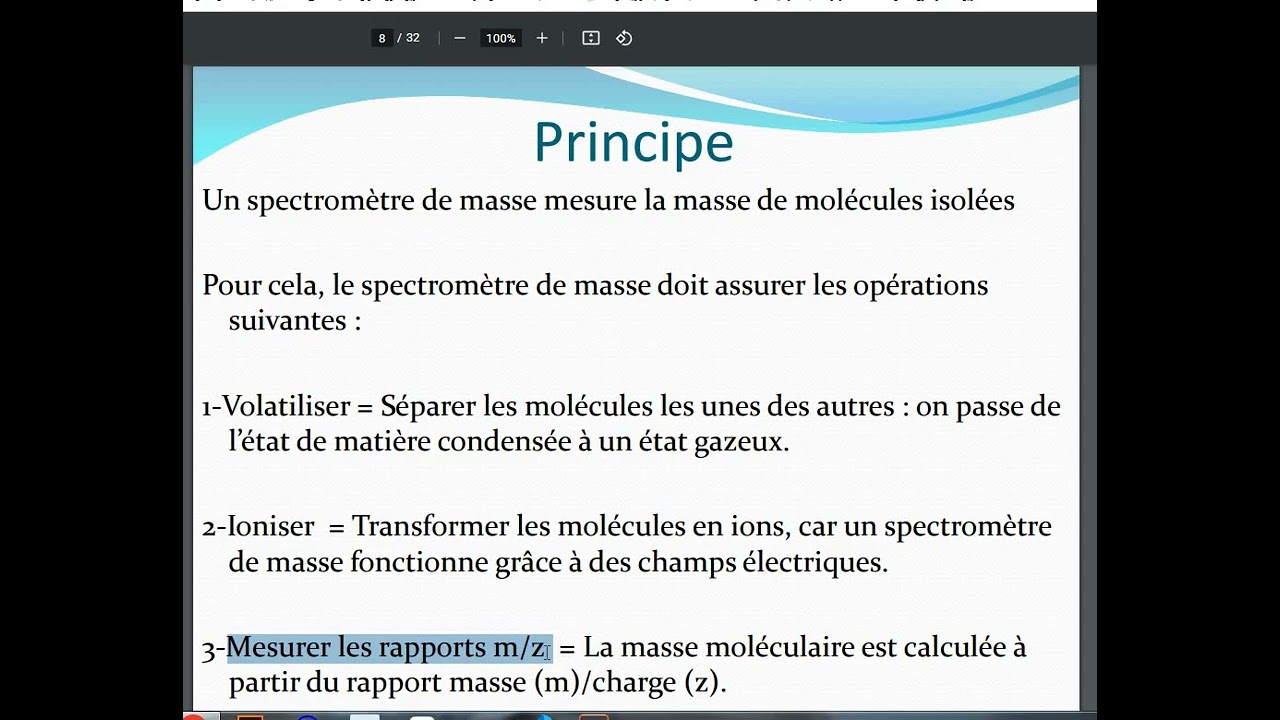 cour spectrométrie de masse SM 1 ere partie bioanalyse