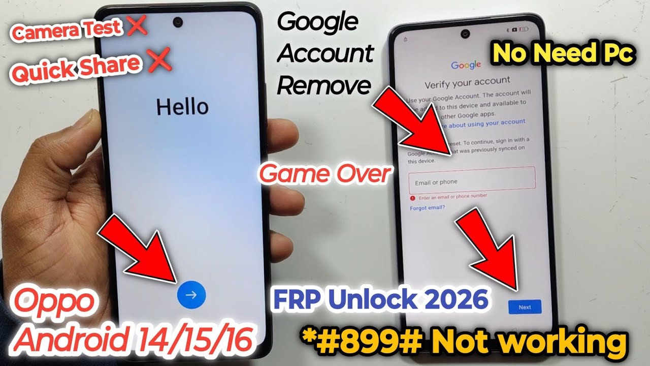 OPPO FRP Bypass 2026 🔥All OPPO Android 14/15/16 Google Account Unlock Without PC 