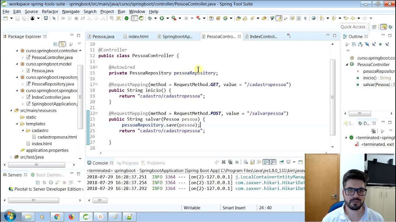 Aula 5 - Criando formul&aacute;rio de cadastro Web em Java com banco PostgreSQL (Curso Sprint Boot & MVC)