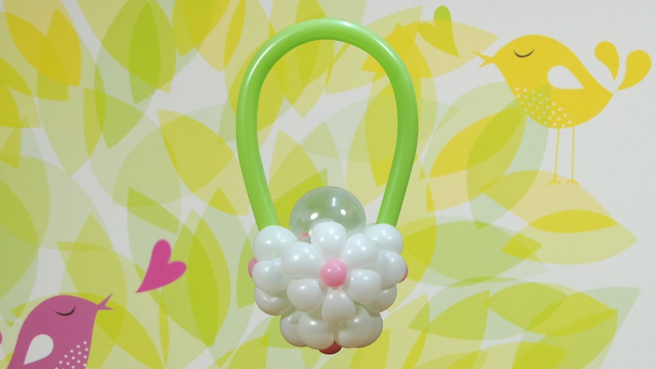 풍선아트 017 Balloon Flower Basket with Candy (풍선 사탕 꽃바구니)