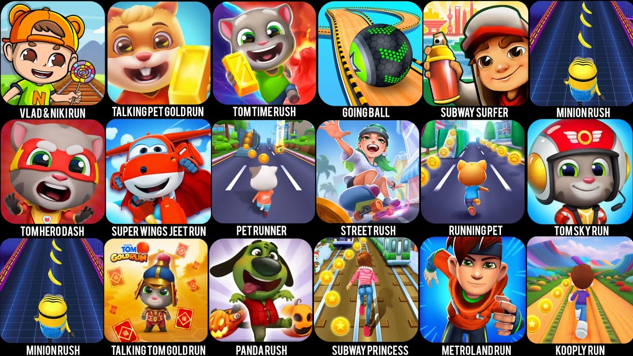 Talking Tom Friends 2, Talking Tom Gold Run, Pet Runner Koolpy Run, Talking Run Speedrun Gameplay 