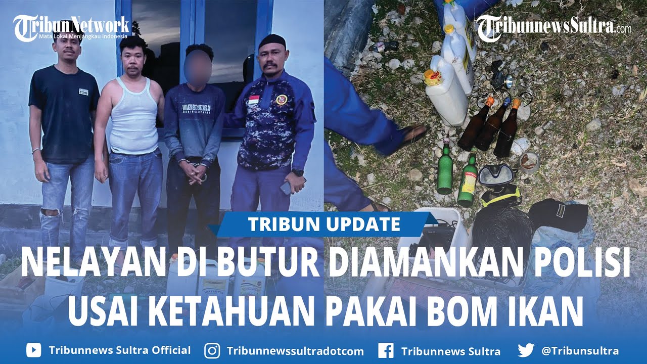 Nelayan Tangkap Ikan Pakai Bom Diamankan Ditpolairud Polda Sultra di Buton Utara Sulawesi Tenggara