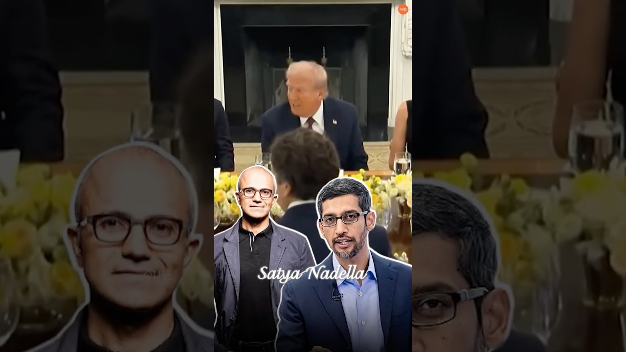 Trump Hosts Tech CEOs at White House 🍽️ | Sundar Pichai, Satya Nadella & the India Angle 🇮🇳