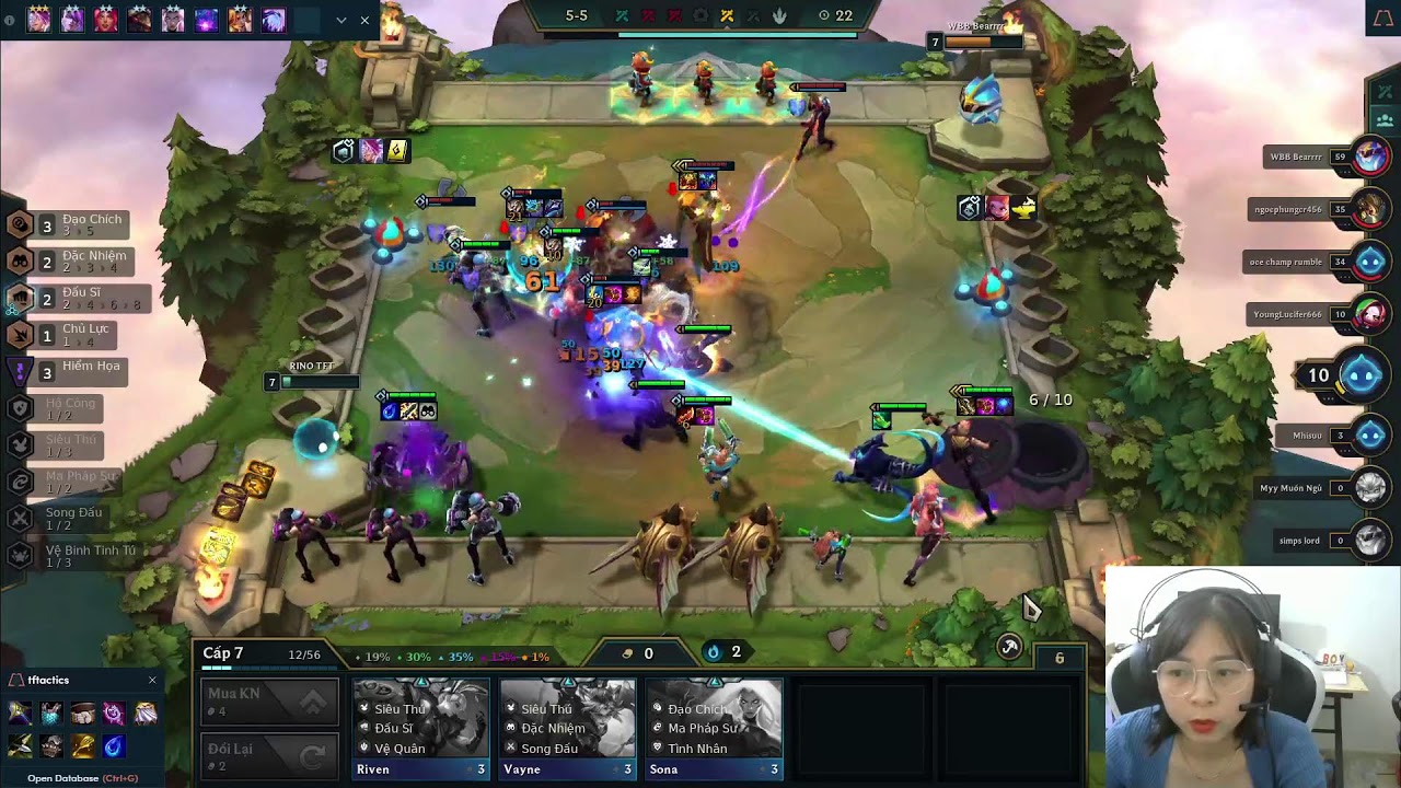 Girl TFT on stream/tftactics | DTCL. farm rank TFT with every one past 1. Who 's win?