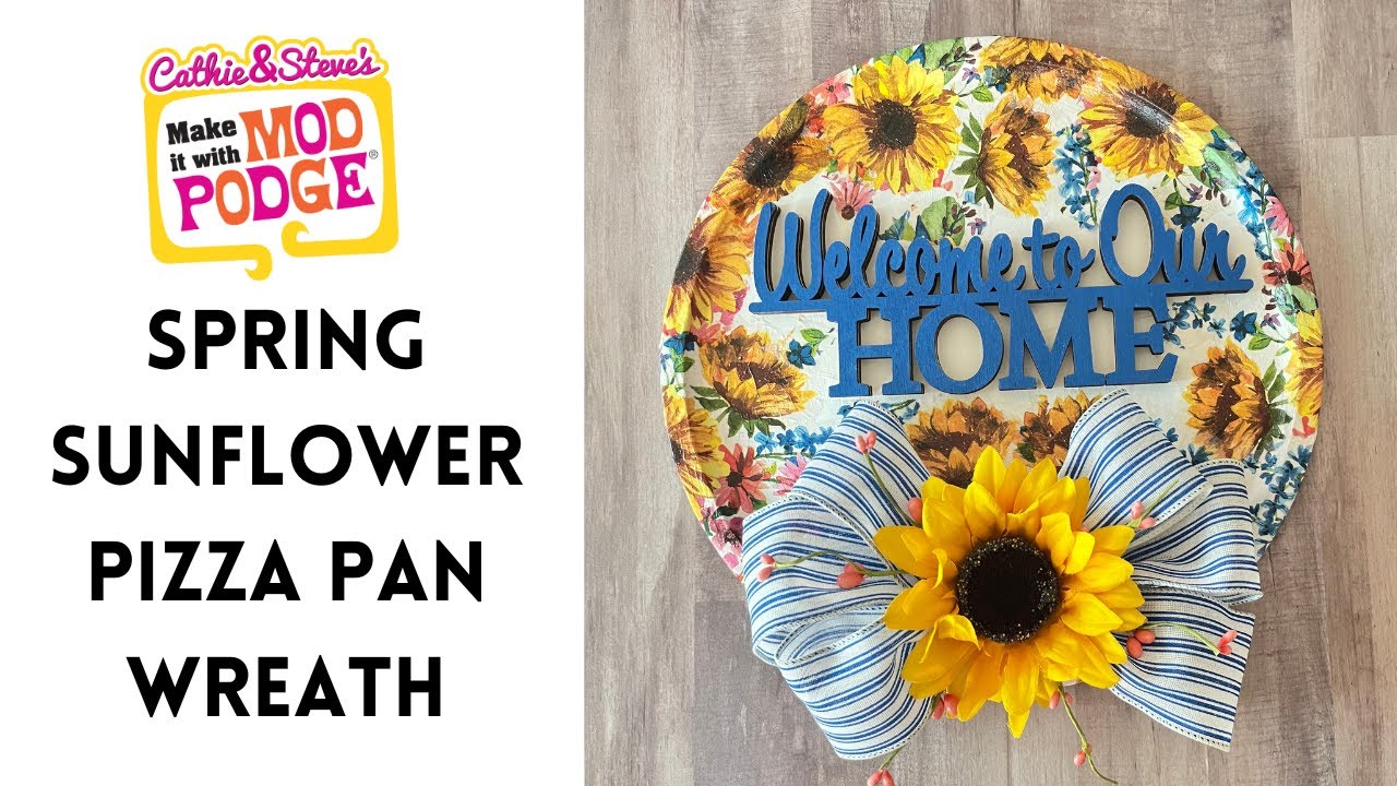 Spring Sunflower Pizza Pan Wreath