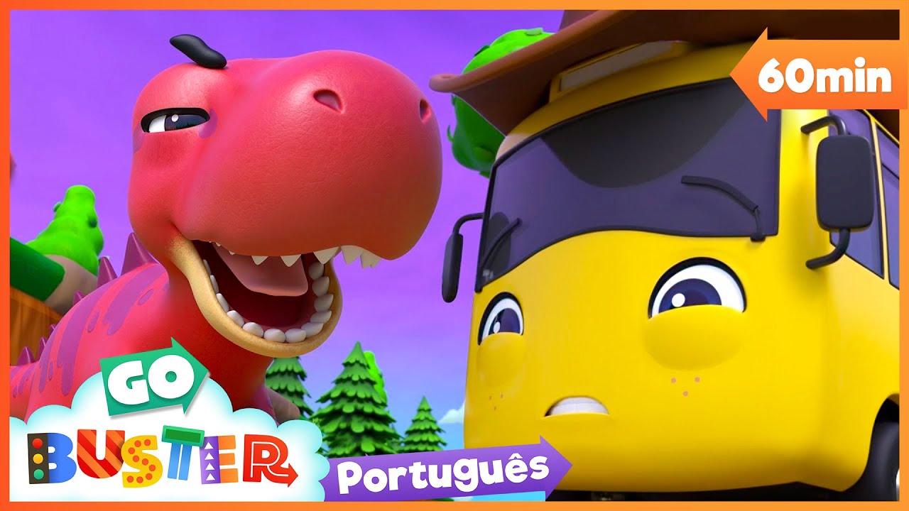 Buster brinca com dinossauros! | 1 HORA DE BUSTER! | Go Buster em Português | Desenhos Animados