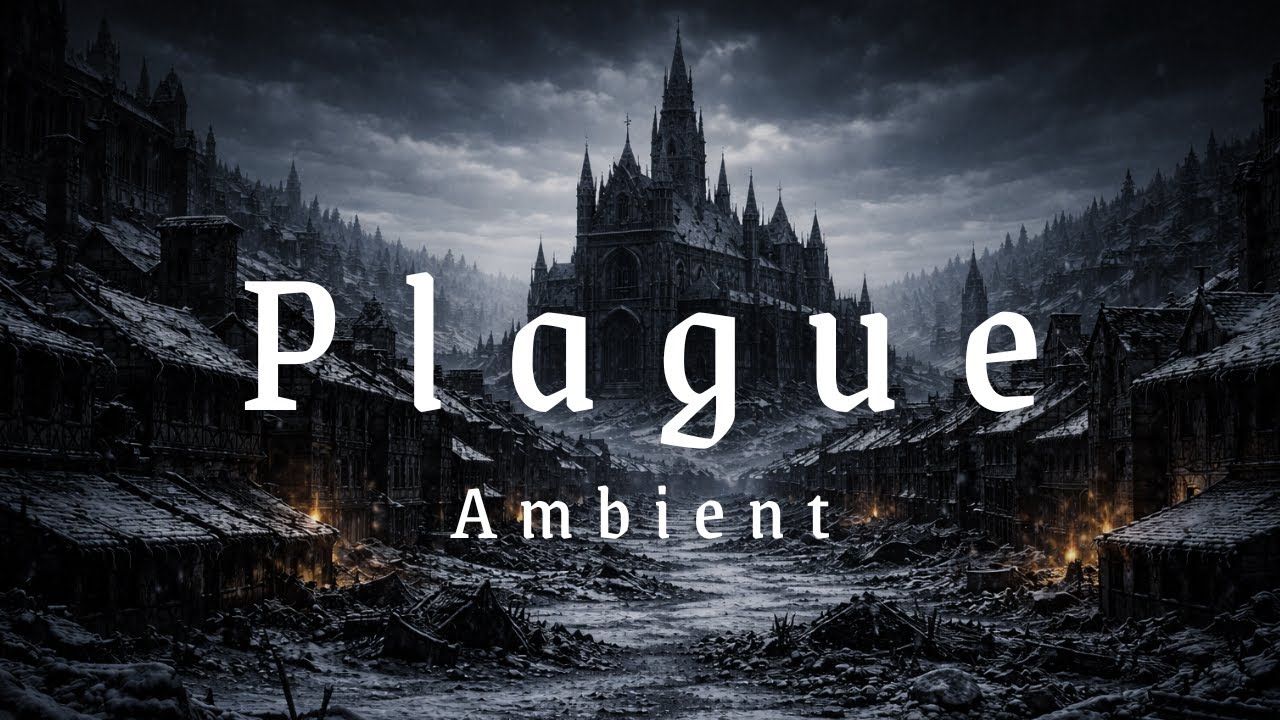 8 Hours | Dark Plagued Medieval City Ambience  | Deep Drone