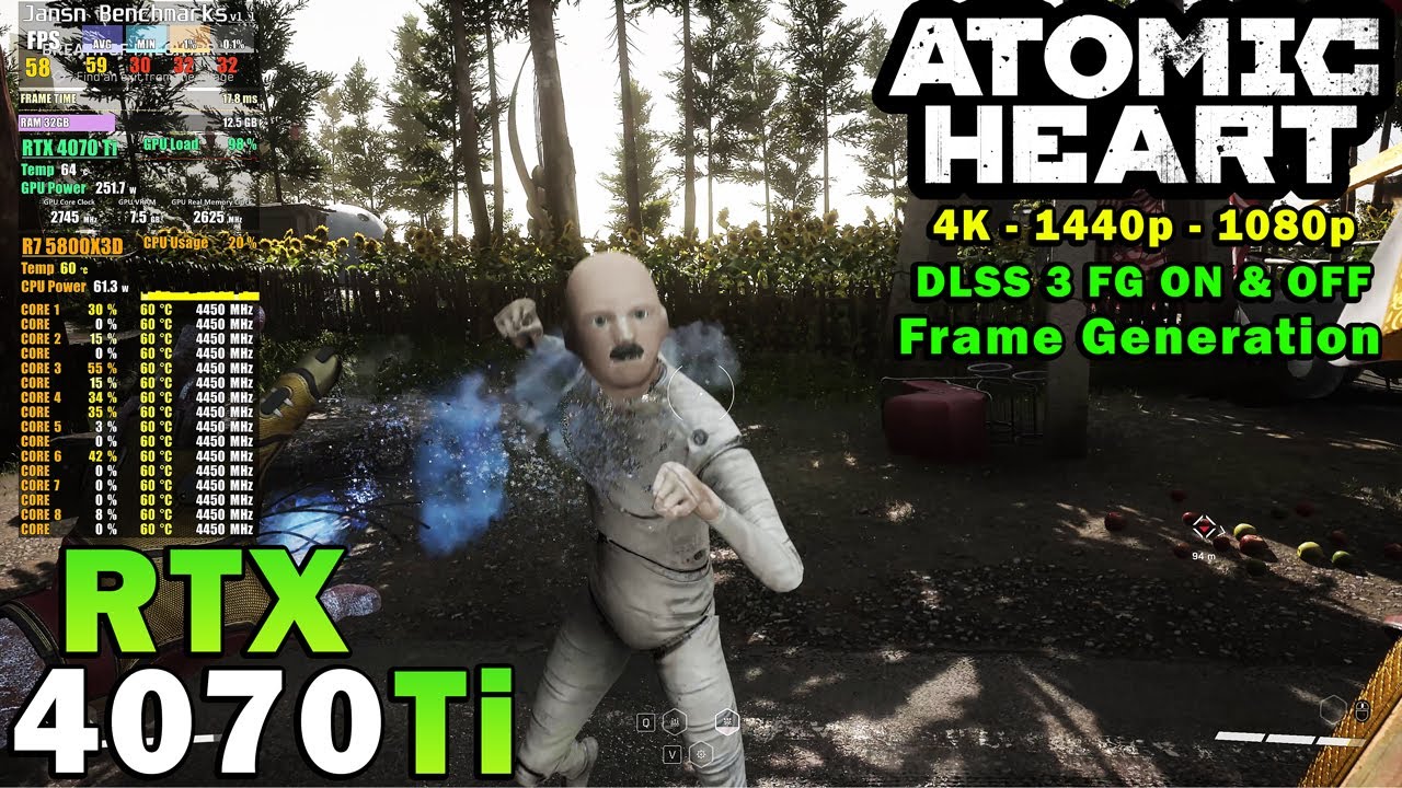 Atomic Heart | RTX 4070 Ti | R7 5800X3D | 4K - 1440p - 1080p | Max Settings | DLSS 3.0 FG ON & OFF