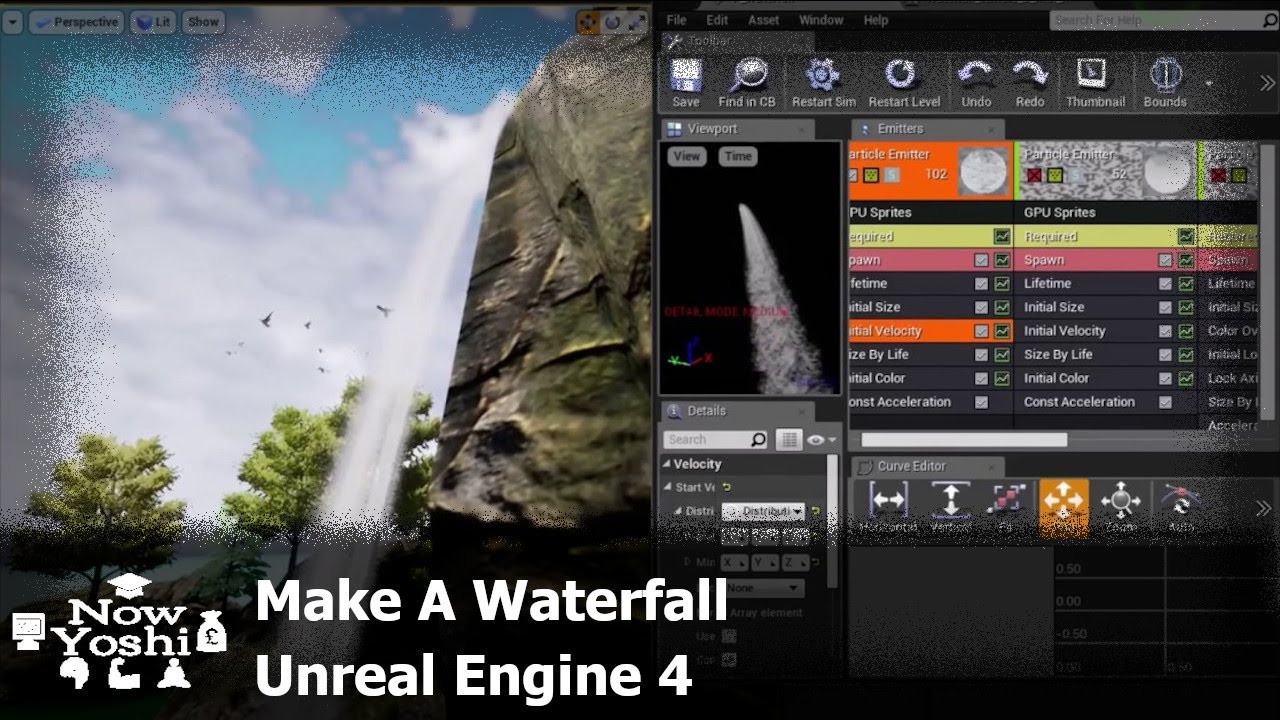 Waterfall | Tutorial | Unreal engine 4 Particle Systems