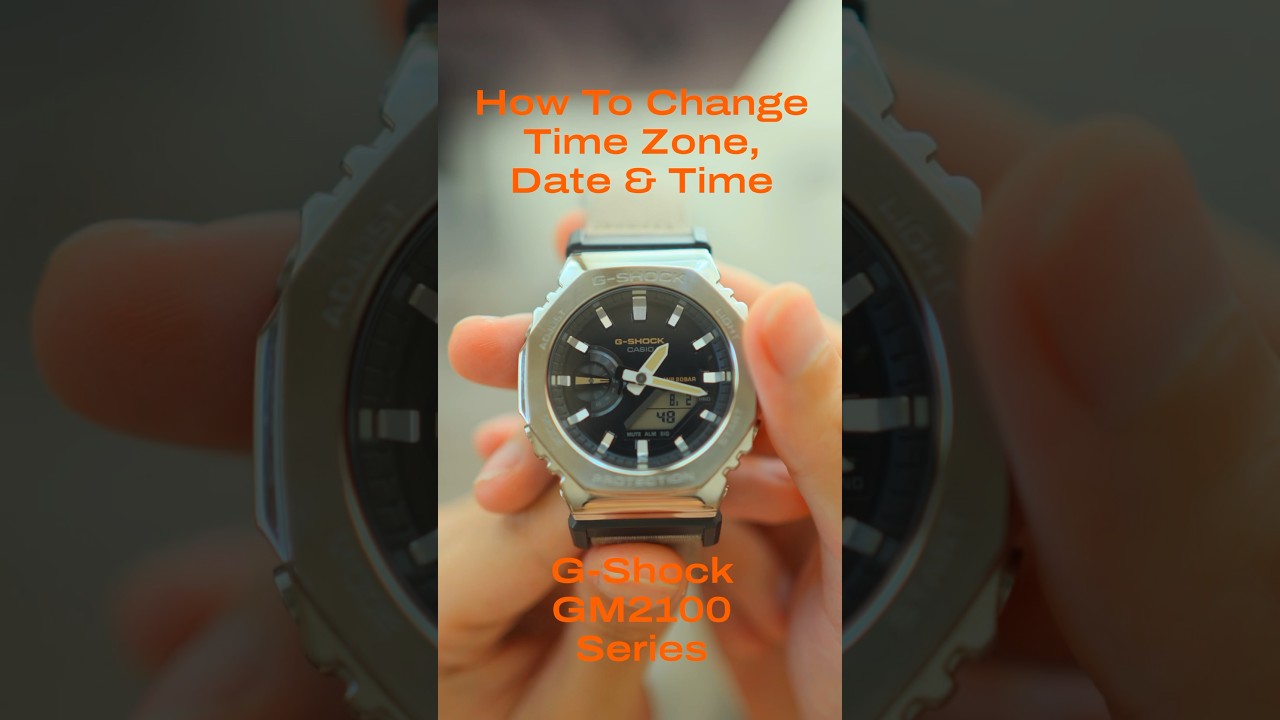 Как настроить часовой пояс, дату и время на часах серии G-Shock GM2100 ⌚️💫 #gshock #casio
