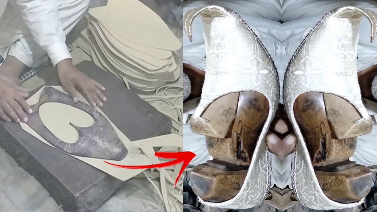 `Traditional Pakistani Khussa Shoe making process || Footwear