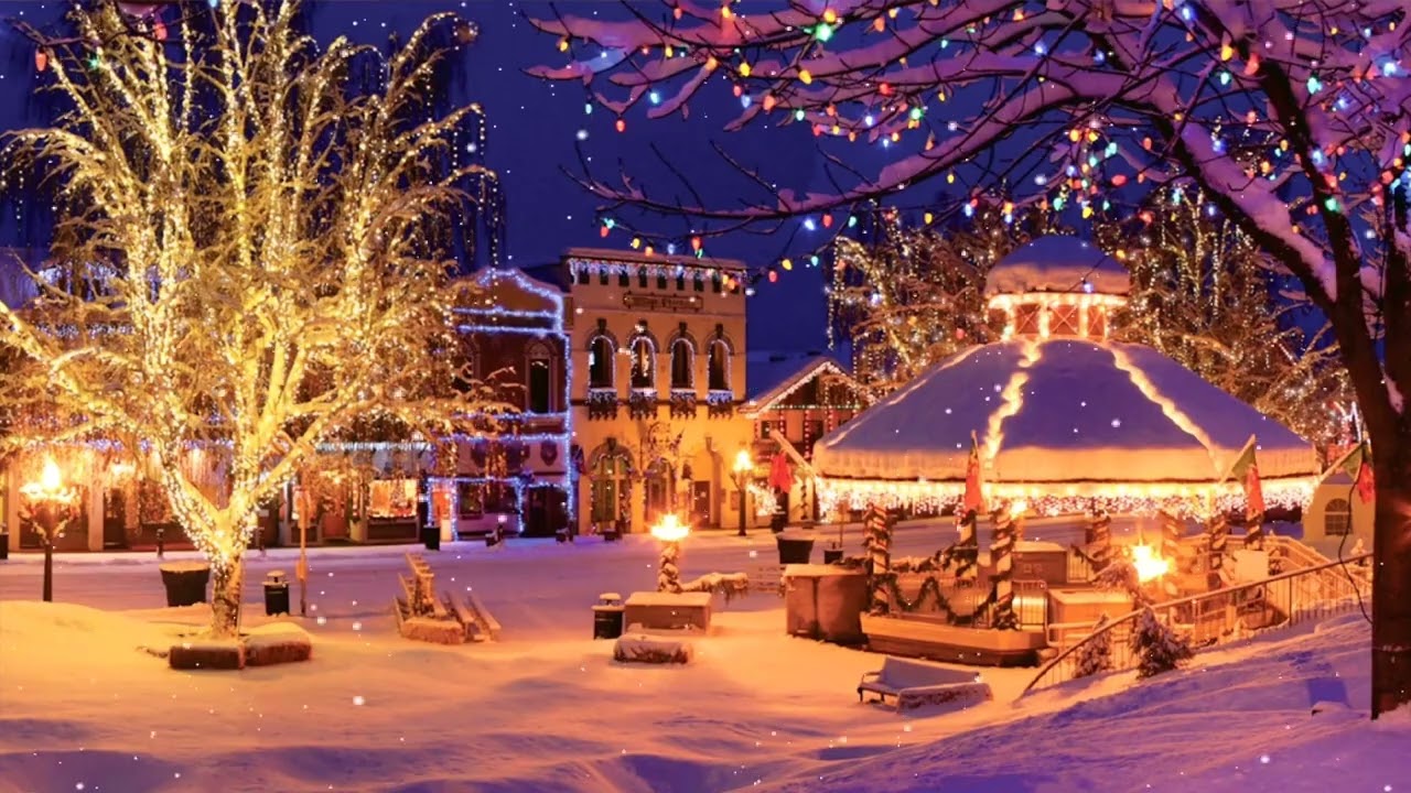 Snow Christmas lights Background | 4K | background loop | Animation | Motion | Effects | Cheizme