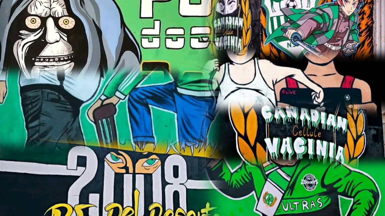 ultras 2tan boys (ملوك الصحراء) تواصل إبداعاتهم في الجداريات 💚🖤🤍