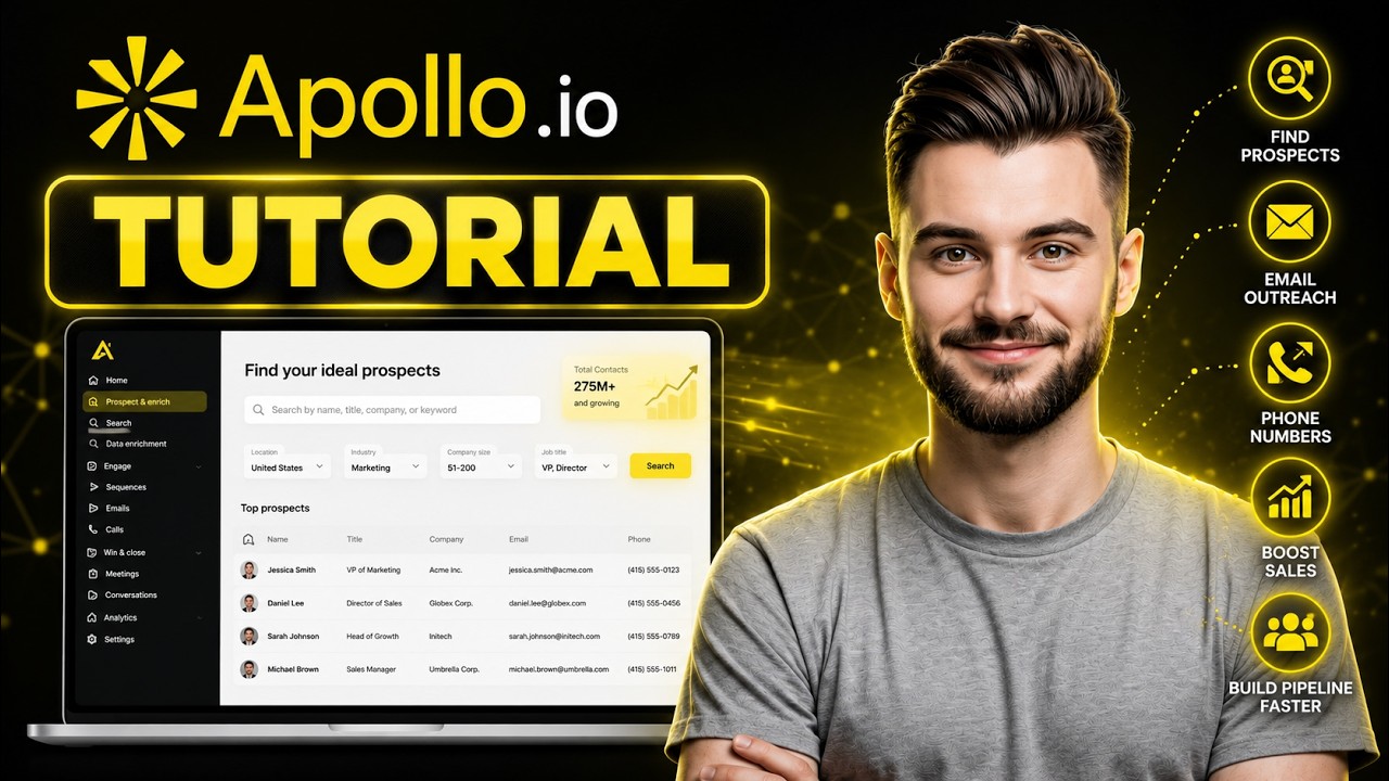 Apollo.io Full Tutorial for Beginners 2026 (Step by step)