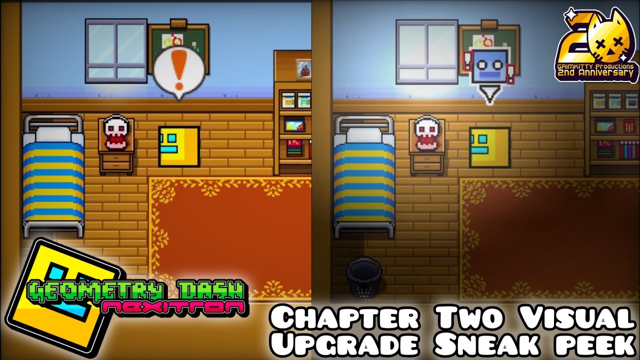 Geometry Dash: Nexitron (Fan Game) - Chapter Two Visual/Gameplay Upgrade Sneak Peek (Comparison)