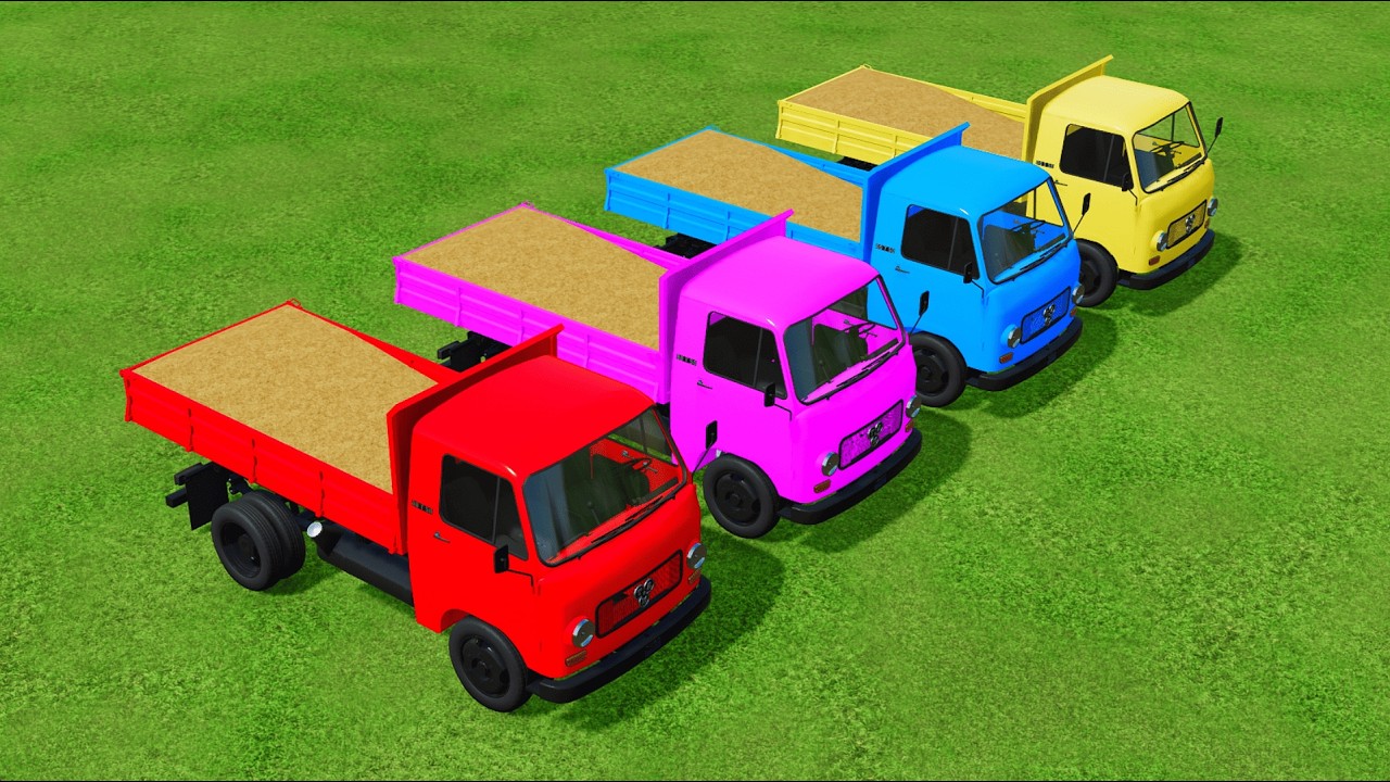 Work with Colors! SAND TRANSPORT with New Holland & KAMAZ TRUCKS! MUDDY ACTION!