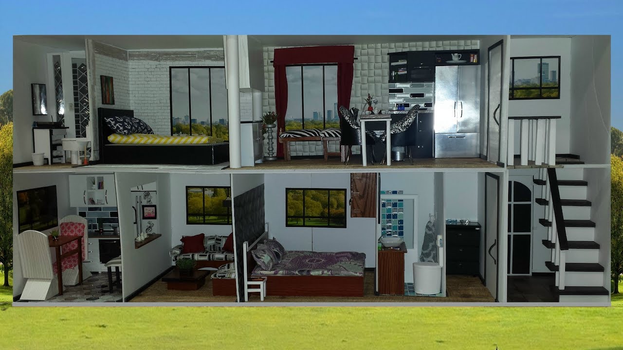 Doll 2 Storey Apartment Building Tour