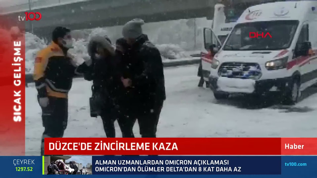 #Sondakika Düzce'de otoyolda 30 aracın karıştığı zincirleme kaza! İşte olay yerinden ilk görüntüler