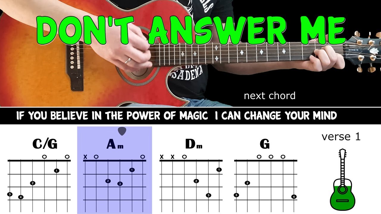 DON'T ANSWER ME - The Alan Parsons Project - Guitar play along acoustic guitar(with chords & lyrics)